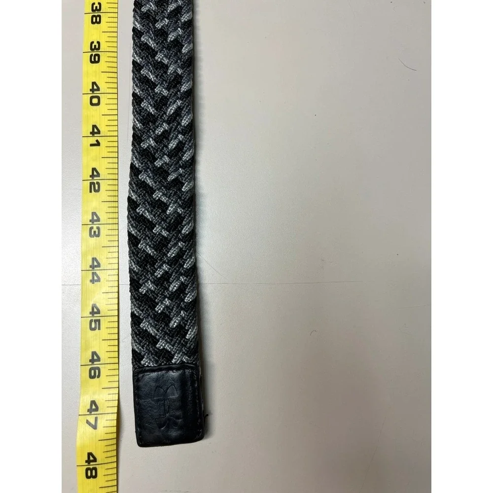 Under Armour Braided 2.0 Golf Belt Mens Gray Black Stretch Woven 1267069